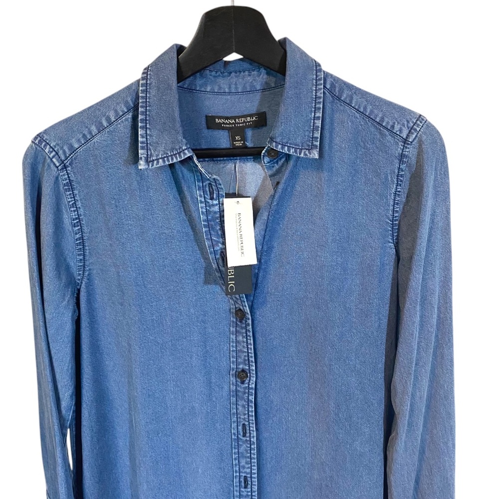 Banana Republic Blue Denim Button-Down Shirt